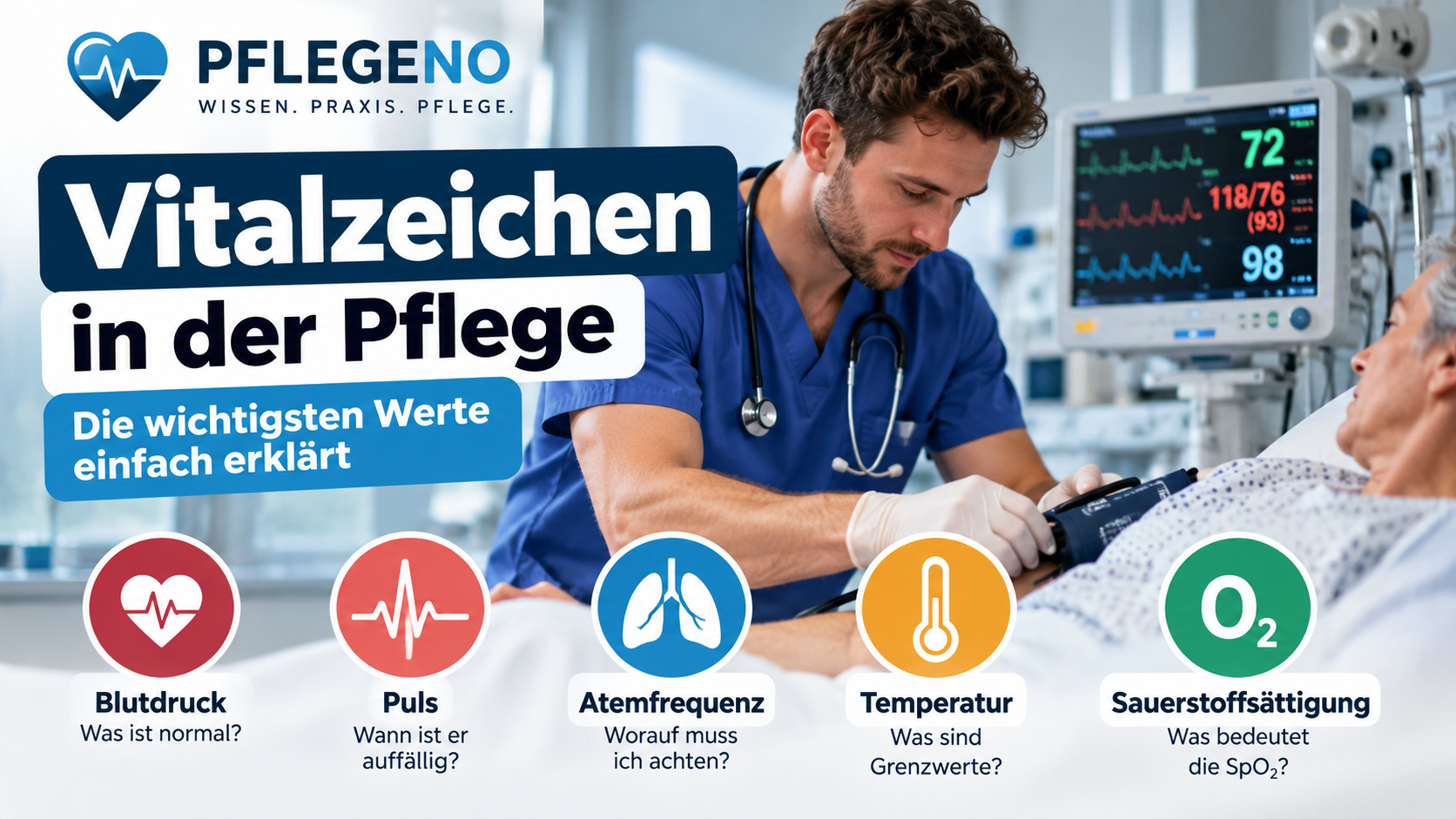 Vitalzeichen in der Pflege: Die wichtigsten Werte einfach erklärt